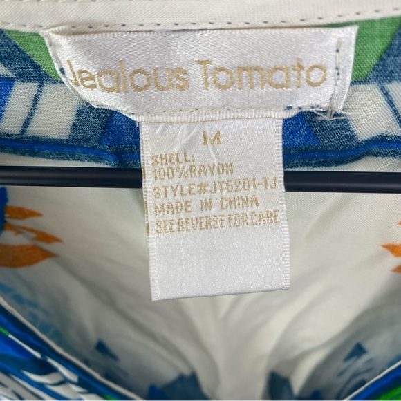 Jealous Tomato Polynesian Tribal Print Wrap Crop Top Medium INV235 - Picture 3 of 6